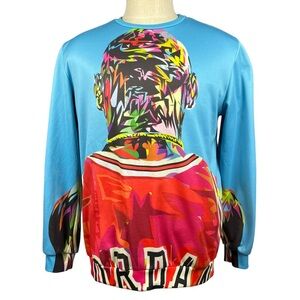 Let's Rage Men's Blue‎  "Jordan" Graphic Sweatshirt Shirt Long Sleeves Sz Large